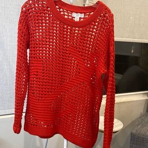 Kenar Open Knit Cotton Pullover Sweater Medium